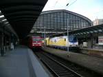BR 101 mit Zugen EN 491 auf Gleis 13 mit 101 064 auf dem Nebengleis steht ein ME nach Uelzen. 1.6.10 