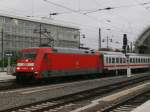 BR 101 mit Zugen BR 101 095-2 mit IC nach Frankfurt am 04.05.2010 in Dresden Hbf.