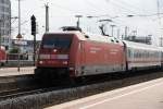 Dortmund Hbf, 25.6.´10: BR 101 103-0 f�hrt mit ihrem IC ...
