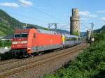 BR 101 mit Zugen 101-094 durchf�hrt am 15.7.10 mit dem EC 6 Oberwesel.