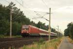 BR 101 mit Zugen 101 081 mit einem Nachtzug in Leiferde am 15.07.2010