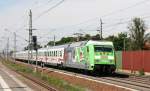 101 040-4 mit Fan Connection Zug in Rathenow am 18.06.2010 ...