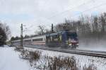 101 101 schiebt EC 318 Richtung M�nchen. Haar, 30.01.2010.  ...