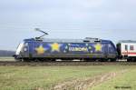 BR 101 Werbelokomotiven 101 101 mit einem IC nach Leipzig am 19.3.10 bei Hohnhorst.