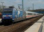BR 101 Werbelokomotiven Und wieder bespannte 101 102 den IC Binz-Stuttgart.Am 05.Mai 2010  hielt Sie wieder einmal in Bergen/R�gen.