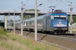 BR 101 Werbelokomotiven 101 070-1 'Adler Mannheim' mit dem IC 2242 nach Osnabr�ck Hbf zwischen Gro�wudicke und Rathenow. 26.06.2010