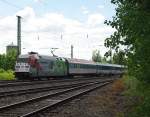 BR 101 Werbelokomotiven F�r den Bahnreisenden ein gro�es �rgernis, f�r den Bahnfan eine gro�e Freude: Am 18.07.2010 bespannte 101 040-4 den EN 490 (Wien Westbf. - HH-Altona). Da dieser eigentlich gegen 5:00 Uhr morgens durch Eschwege rollt, unfotografierbar. An diesem Tag jedoch mit +540 unterwegs und somit um ca. 13:55 Uhr im besten Mittagslicht :)