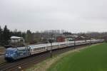 101 042 'Eco2Phanten' am 4.4.12 mit dem IC 2216 bei der Durchfahrt durch Lengerich.