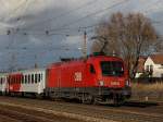 Die 1016 027 am 28.12.2009 mit einem REX bei der ... Die 1016 027 am 28.12.2009 mit einem REX bei der ...