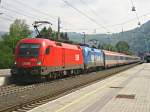 Heute fr�h kam die 1016 023 Kyoto mit dem �EC ...