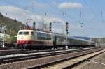 Eine nette Sichtung in Remagen, hier f�hrt 103 184-8 mit ...