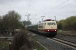 103 184 mit einem Sonderzug am 10.4.10 in Hannover Misburg. ...