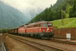 �BB 1042.618-7 und 1044.069-1, 05.07.1991, Bhf Mallnitz-Obervellach. Scan  ...