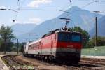 Zwischendurch kam 1044 114-7 mit einer RoLa nach W�rgl-Terminal vorbei,Brixlegg ...
