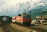 �BB 1044.042-8 als Schues EX 163 Dachstein , 31.05.1991, Bhf Bischofshofen. ...