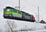 Lok 6 der PBSV bringt den Krankentransport(DP51) aus Grimmen mit ...