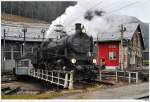 br-109 109.13 auf der Drehscheibe beim Eisenbahnmuseum in M�rzzuschlag, 08.12.2009.