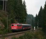 110 351-4 mit dem DZ 2606 (Bruchsal-Konstanz) am km 80,8 ...