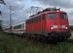 110 360-5 zieht am 13.08. 08 den Mittwochs Verkehrenden PbZ gen ...
