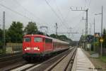 110 507 mit einem RE aus Nienburg auf der Fahrt ...