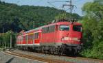 br-110-bugelfalte 110 438-9 bringt ihren abendlichen RE zur�ck nach Bebra aus Frankfurt. Aufgenommen am 07.07.2010 bei Mecklar.