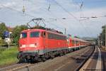 br-110-e-10 110 444 mit Regionalexpress am 20.7.2007 in Burghaun.