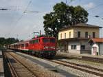 br-110-e-10 Die 110 223 am 25.06.2010 mit einer RB bei der Durchfahrt in A�ling. 