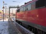 BR 111 Lokportraits Die Seitenansicht einer BR 111 an einem verschneitem Samstag Vormittag
im Aachener HBF.