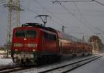 111 016 mit dem RE10420 nach Aachen an der ehem. ...
