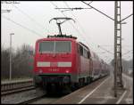 Hier die 111 129-3 als RE4 Schublok von Aachen nach ...