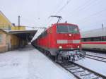 BR 111 mit Z�gen 111 100-4 mit RE nach Frankfurt am 11.02.10 in Fulda