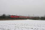 111 218 mit RB 34884 am 18.02.2010 bei Th�ngersheim.  ...