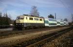 BR 111 mit Zugen 111 197  Haspelmoor  05.02.94