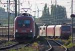 br-1116 1116 266-6 steht nun mit einem G�terzug Richtung K�ln zur Abfahrt bereit in Aachen-West, 19.7.10
