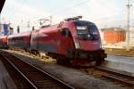 br-1116-railjet Einfahrt in den Salzburger Hbf: 1116 209-6 'Railjet' aus Budapest keleti pu auf der Weiterfahrt nach M�nchen Hbf. Aufnahme am 22.03.10