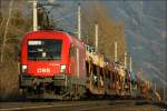 Teleaufnahme der 1116 048 mit einem Autozug nahe Leoben.
26.12.2008 ... Teleaufnahme der 1116 048 mit einem Autozug nahe Leoben.
26.12.2008 ...