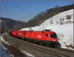 br-1116-vor-guterzugen Am 17.02.2010 war die 1116 078 f�r den 54745 eingeteilt und zieht in wie hier zu sehen ist nahe Bruck an der Mur nach Graz. 