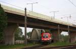 br-1116-vor-guterzugen 1116 168-4 mit einem G�terzug bei der 
�berquerung der Eisenbahnbr�cke �ber den Donaukanal in Wien Nu�dorf. 30.4.10