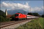 br-1116-vor-personenzugen 1116 189 hat den OEC 569 'BERNARD Ingenieure', Bregenz - Wien Westbahnhof, am Haken und konnte am 05.08.2009 vor dem Kloster Raisach abgelichtet werden.