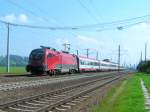 br-1116-vor-personenzugen 1116 221 ist bei Redl-Zipf mit OIC546(Spa-Hotel Almesberger) unterwegs;090923