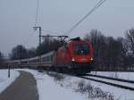 Die 1116 126 mit dem IC K�nigsee am 13.02.2010 bei ...