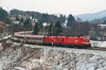 br-1116-vor-personenzugen 1116 085 'Walter'  war am 07.03.2010 an der Spitze des OEC 568. Hier zu sehen zwischen Pressbaum und D�rrwien.