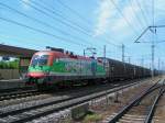 br-1116-vor-personenzugen 1116 007-4(SOS-kinderdorf) zieht einen G�terzug bei Marchtrenk Richtung Osten;100713