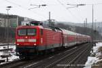 RE7 Ri. Rheine (112 161-5) f�hrt am 6. Februar 2010 ...