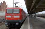 BR 112 RE2 (RE 38167) von Rathenow nach K�nigs Wusterhausen und war mit der 112 108 bespannt. Das rechte Schlusslicht ist bei der 112 108 defekt. 08.05.2010