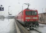 Hier 114 003-7 mit einem RE3 von Stralsund nach Elsterwerda, ...