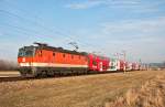 br-1144 1144 288 mit REX 7124 'Kremser Bote', unterwegs nach Krems/Donau. Die Aufnahme entstand am 09.03.2010 kurz vor Langenlebarn.