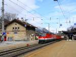1144 Tandem mit G�terzug richtung Italien bei Steinach in Tirol.31.03.2010 ...