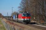 br-1144 1144 214 mit einem KLV am 25.03.2010 am B� Vogl bei Rosenheim