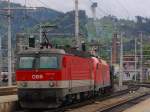 br-1144 1144 237 und eine 1016 durchf�hrt mit einem GZ am Haken Innsbruck Hbf. 16.05.2010